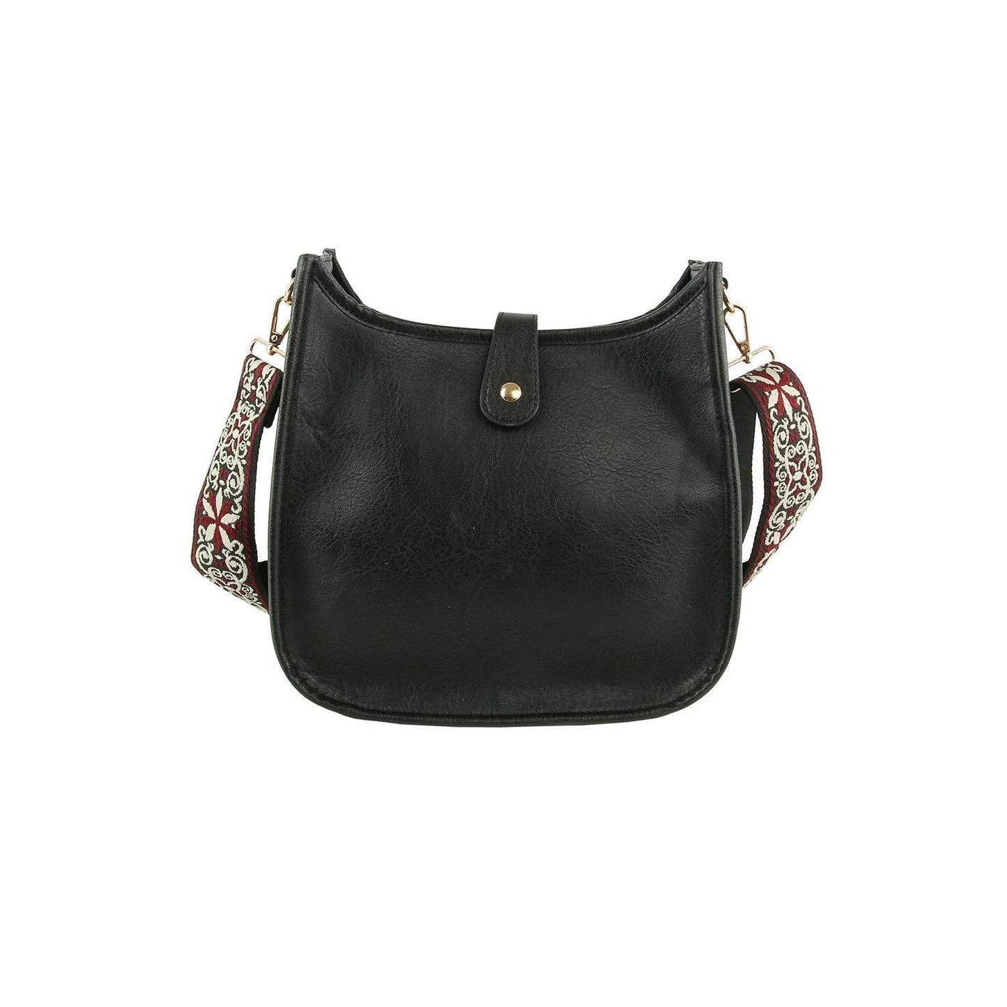 Casual leather crossbody bag with guitar strap: Mocha