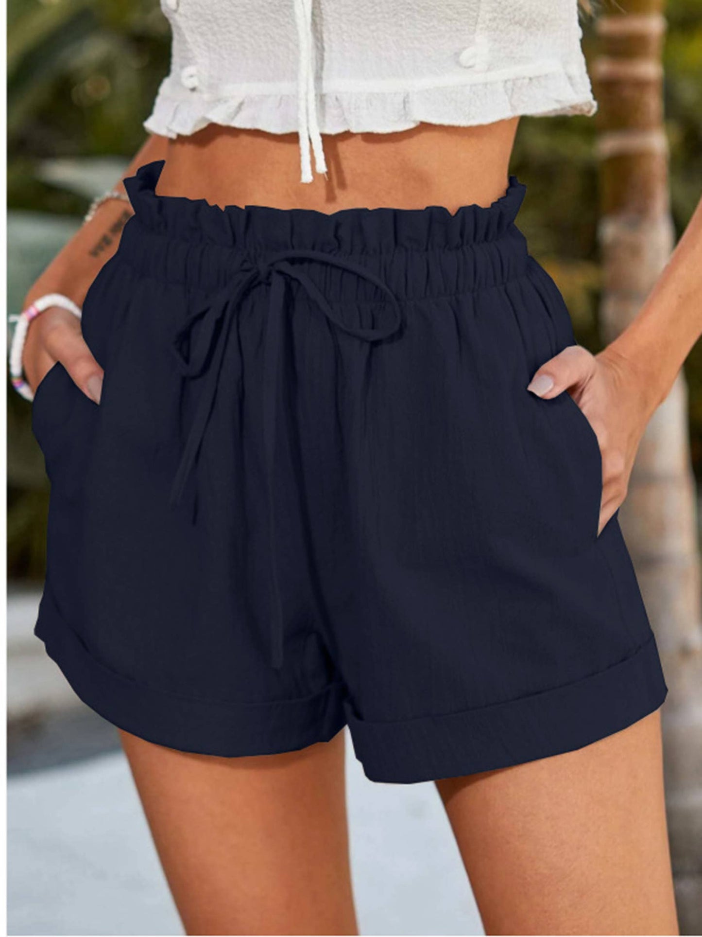 Solid Color Loose Casual Fashion Shorts: Gray