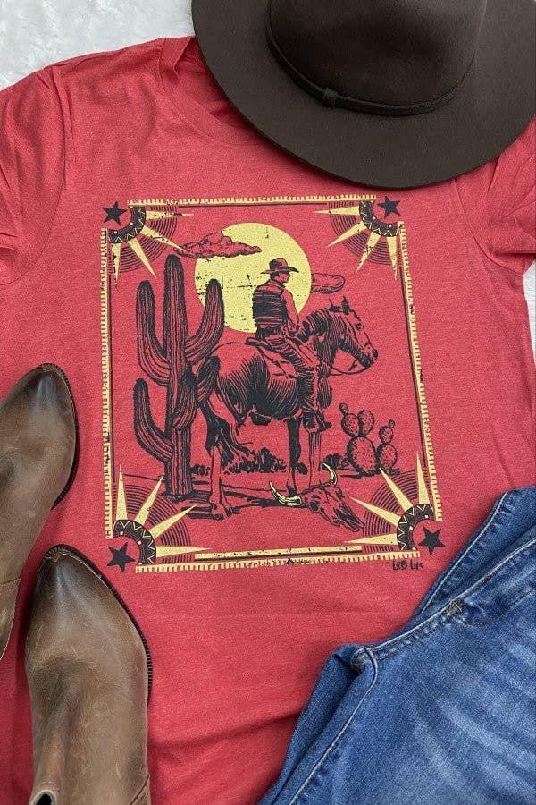 BC Cowboy Sun Western, Cte, Fun, Sun Graphic Tshirt: Turquoise