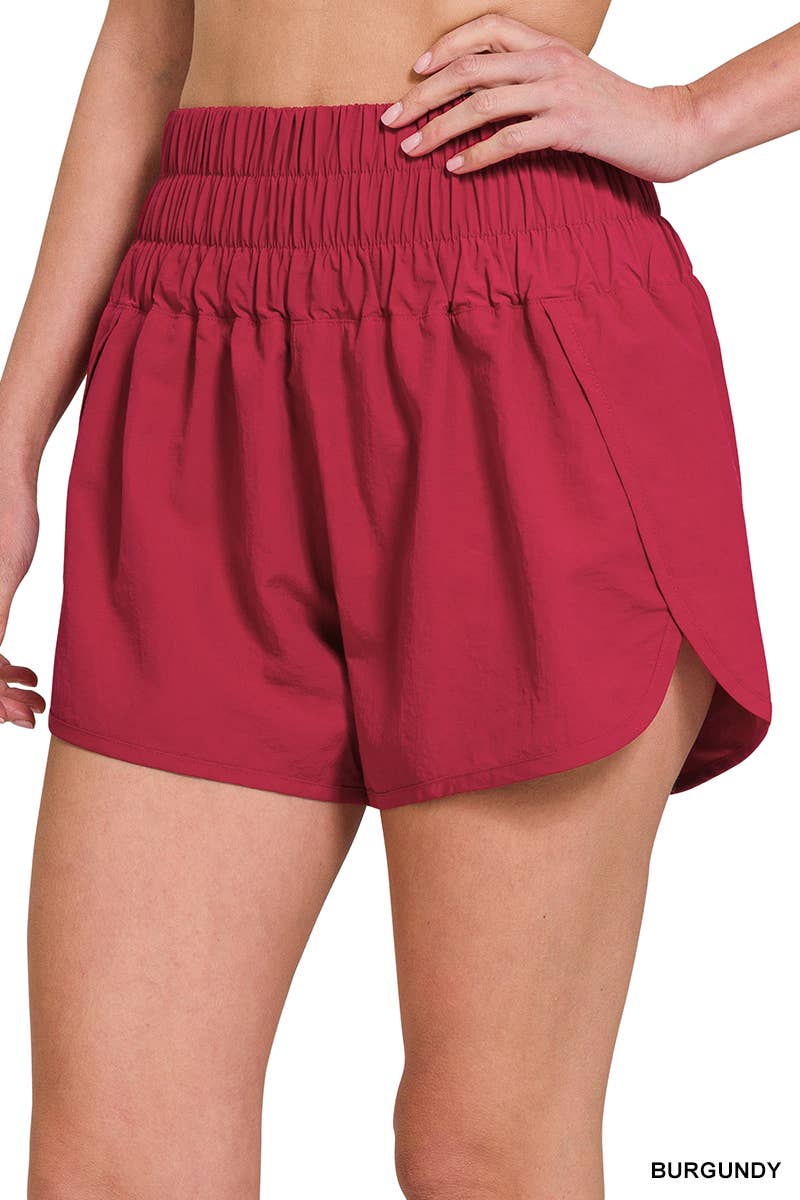 ...SI-24416 Track shorts w/ lining brief & back mesh pocket: EGGPLANT-153132