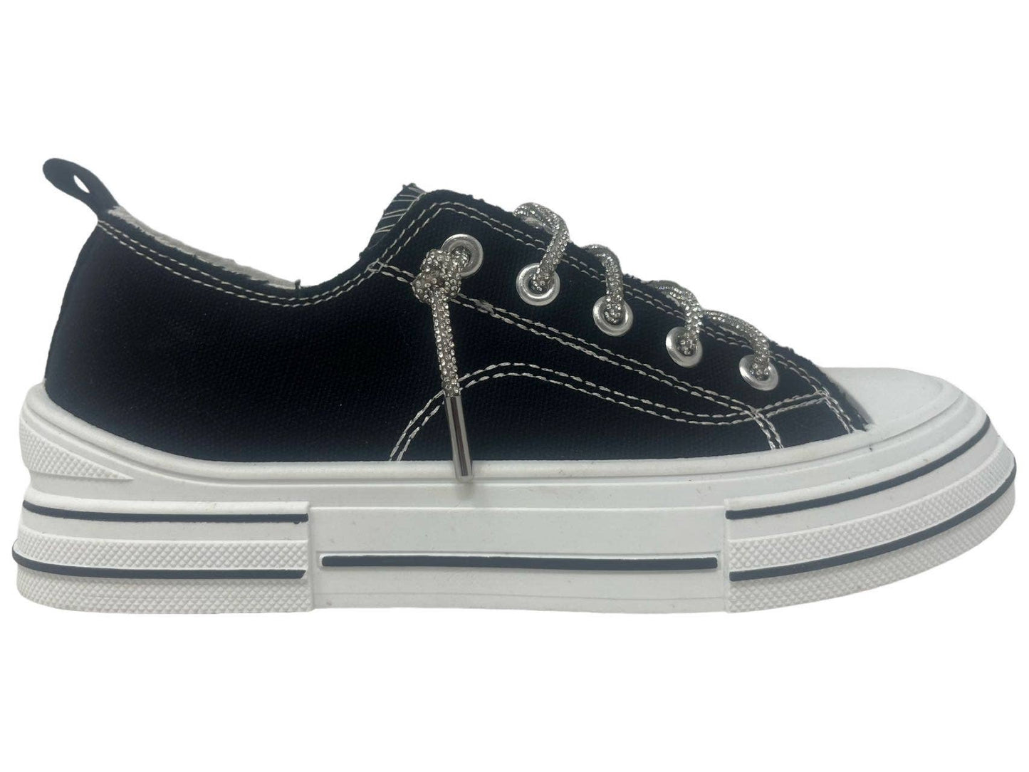 Aman - Edgy lace up women's sneaker: White