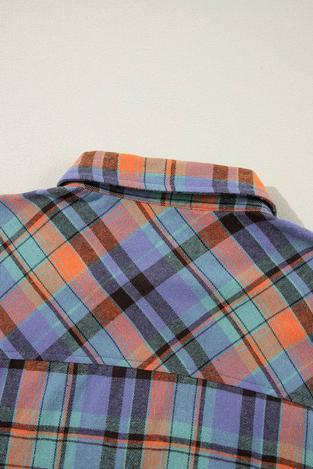 Women's Plaid Print Loose Vintage Shirt: Orange / 100%Cotton