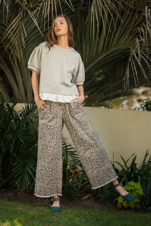 Leopard Drawstring Pant