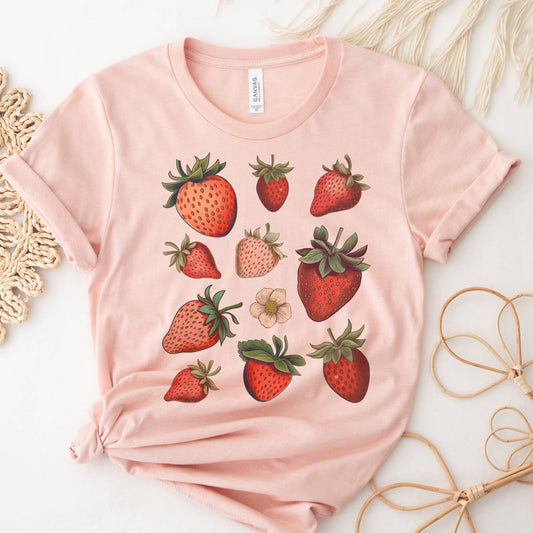 Spring Strawberry Soft Tees: Unisex / peach