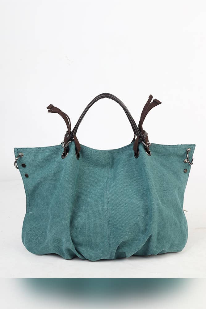 Canvas Bag With PU Leather Buckle Hand Bag ZYK-973